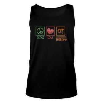 Hippie Ot Therapy Peace Love Occupational Therapy Unisex Tank Top | Mazezy