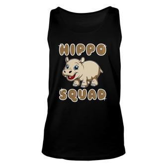 Hippo Squad Hippopotamus Funny Humor Cute Animals Unisex Tank Top | Mazezy