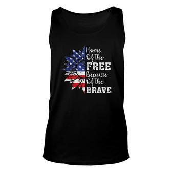Home Of The Free Because Of The Brave 4Th Of Sunflower Unisex Tank Top | Mazezy