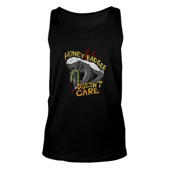 Honey Badger Doesnt Care Funny Animal Lover Unisex Tank Top | Mazezy