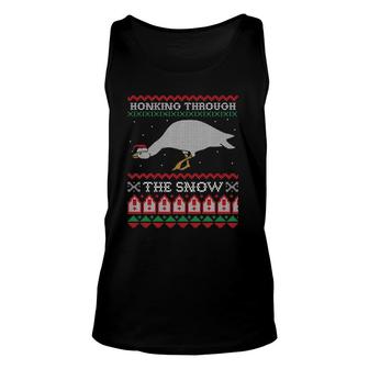 Honking Through The Snow Goose Ugly Christmas  Honk Unisex Tank Top