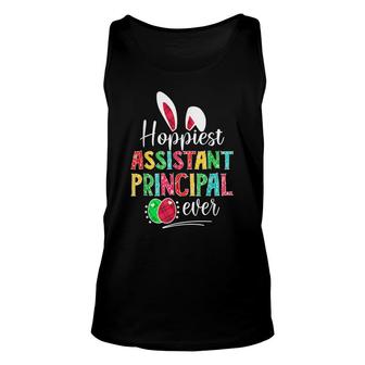 Hoppiest Assistant Principal Ever Bunny Ear Red Plaid Easter Unisex Tank Top - Thegiftio UK