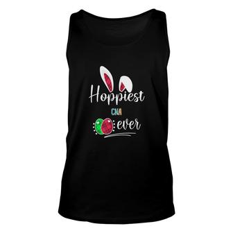 Hoppiest Cna Ever Bunny Ears Buffalo Plaid Easter Nursing Job Title Tank Top | Mazezy