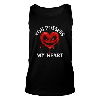 Horror Valentine's Day Gifts Creepy Heart Unisex Tank Top | Mazezy