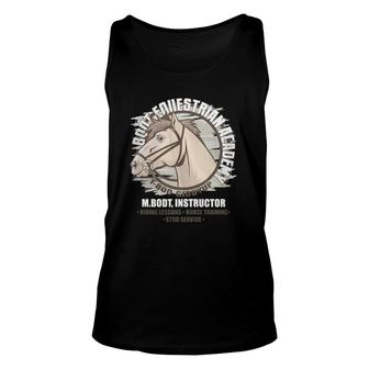 Horses Equestrian Bodt Equestrian Academy Man Horse Riding Unisex Tank Top | Mazezy