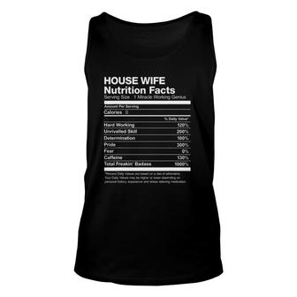 House Wife Nutrition Facts List Funny Unisex Tank Top | Mazezy