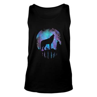 Howling Wolf Moon Unisex Tank Top | Mazezy