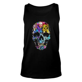 Human Graffiti Art Skull Retro Vintage Unisex Tank Top - Thegiftio