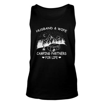 Husband And Wife Camping Partners For Life Cute Sweet Unisex Tank Top | Mazezy