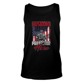 Husband Daddy Protector Hero Veterans Day Unisex Tank Top | Mazezy