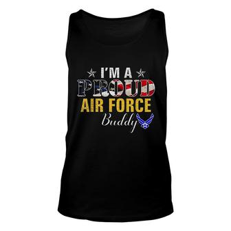 I Am A Proud Air Force Buddy American Flag Veteran Day Unisex Tank Top - Thegiftio UK