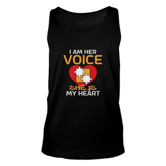 I Am Her Voice She Is My Heart Unisex Tank Top | Mazezy