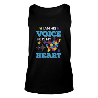 I Am His Voice He Is My Heart Unisex Tank Top | Mazezy