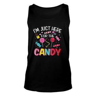 I Am Just Here For The Candy Halloween Cute Lollipop Sweets Unisex Tank Top - Seseable