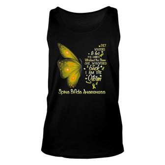 I Am The Storm Spina Bifida Awareness Butterfly Unisex Tank Top | Mazezy