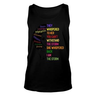 I Am The Storm Strong African Woman Melanin Color Unisex Tank Top - Thegiftio UK