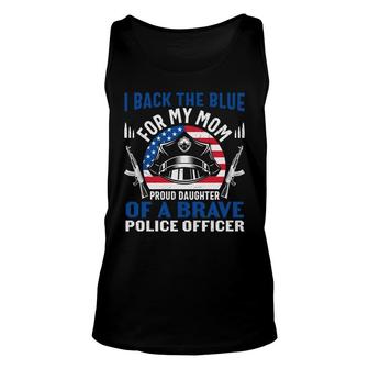 I Back The Blue For My Daughter Proud Mother Police Officer Unisex Tank Top - Thegiftio UK