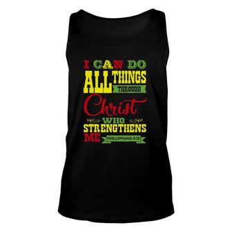 I Can Do All Things Through Christ Religious Unisex Tank Top | Mazezy