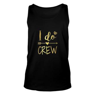 I Do Crew For Wedding Bride Bachelorette Party Yellow Unisex Tank Top - Thegiftio