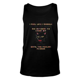 I Feel Like I Should Clean The House To My Coffee Cat Funny Unisex Tank Top - Thegiftio UK