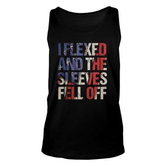 I Flexed So Hard The Sleeves Fell Off Usa 4Th Of July Gym Unisex Tank Top | Mazezy