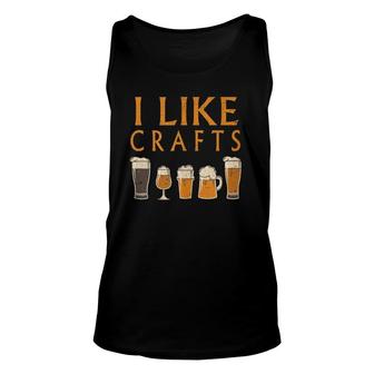 I Like Crafts Vintage Draught Beer Lover Drinking Gift Unisex Tank Top | Mazezy