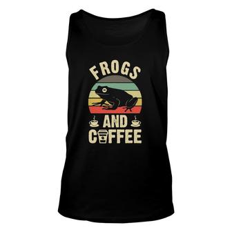 I Like Frogs & Coffee Funny Vintage Frog Theme Lover Unisex Tank Top | Mazezy