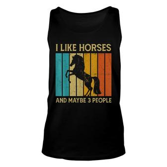 I Like Horses And Maybe Like 3 People Equestrian Rider Unisex Tank Top - Thegiftio UK