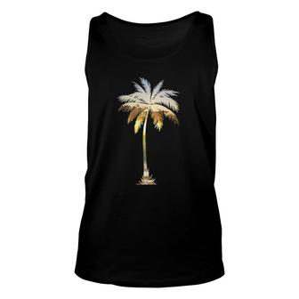 I Live Life Palm Tree Silhouette Tropical Beach Sunset Unisex Tank Top | Mazezy
