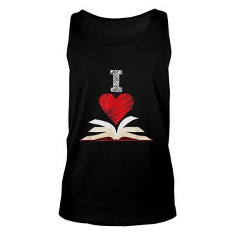 I Love Books Book Lover Reading Library Unisex Tank Top - Thegiftio UK