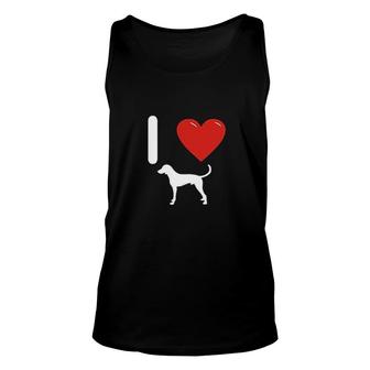 I Love English Foxhound Silhouette Unisex Tank Top | Mazezy