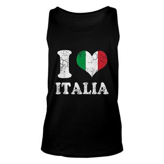 I Love Italia Flag Heart Italy Italian Italiano Men Women Unisex Tank Top - Thegiftio UK
