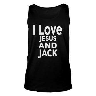 I Love Jesus And Jack Name Unisex Tank Top | Mazezy