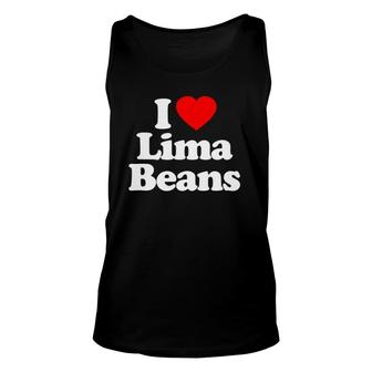 I Love Lima Beans Heart Funny Unisex Tank Top | Mazezy