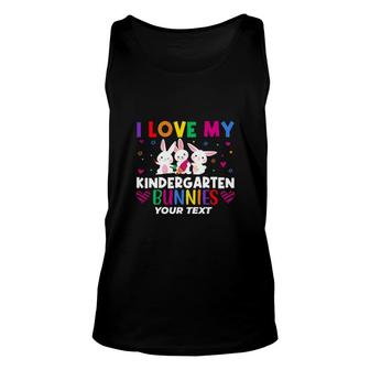 I Love My Kindergarten Bunnies Teacher Easter Bunny Unisex Tank Top | Mazezy