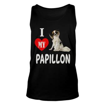 I Love My Papillon Small Dog Pet Animal Unisex Tank Top | Mazezy