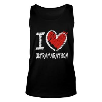 I Love Ultramarathon Chalk Style Unisex Tank Top | Mazezy