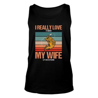 I Really Love My Wife Funny Fishing Unisex Tank Top | Mazezy