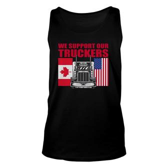 I Support Truckers 2022 We Support Truck Drivers Semi Truck Unisex Tank Top | Mazezy