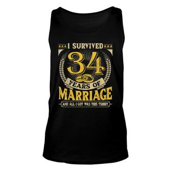 I Survived 34 Years Of Marriage And All I Got Was This Unisex Tank Top | Mazezy