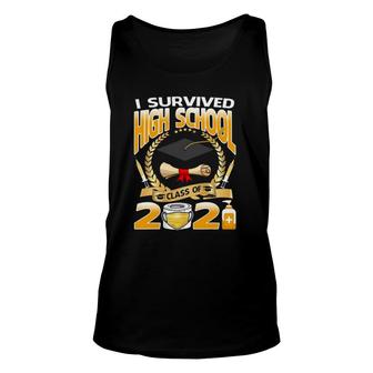 I Survived High School Class Of 2021 Funny Graduate Student Unisex Tank Top | Mazezy