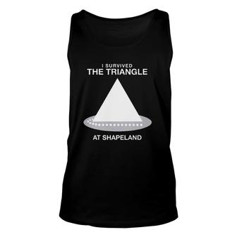 I Survived The Triangle At Shapeland Unisex Tank Top | Mazezy