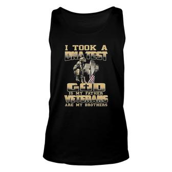 I Took A Dna Test God Is My Father Veterans On Back Unisex Tank Top | Mazezy