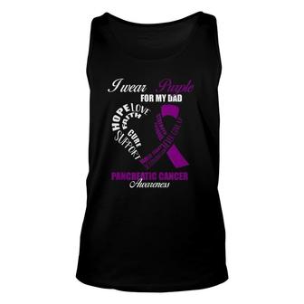 I Wear Purple For My Dad Pancreatic Cancer Awareness Unisex Tank Top | Mazezy