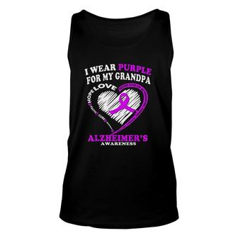 I Wear Purple For My Grandpa Unisex Tank Top | Mazezy