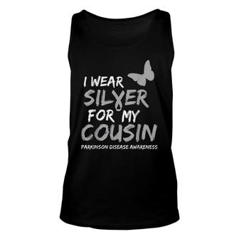 I Wear Silver For My Cousin Parkinson Disease Awareness Unisex Tank Top - Thegiftio UK