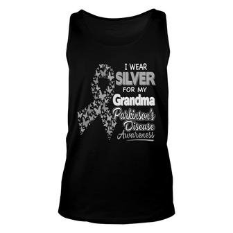 I Wear Silver For My Grandma -Parkinson Disease Awareness Unisex Tank Top - Thegiftio UK