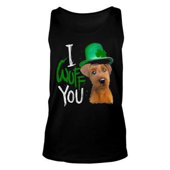 I Wuff You Irish Terrier St Patrick's Day Gift Unisex Tank Top | Mazezy
