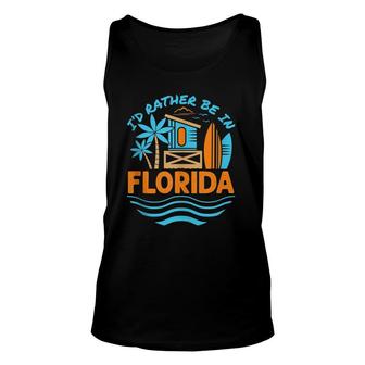 I'd Rather Be In Florida Vacation Souvenir Beach Sun Seaside Tank Top | Mazezy