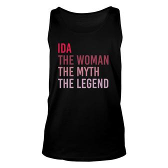 Ida The Woman Myth Legend Personalized Name Gift Unisex Tank Top | Mazezy